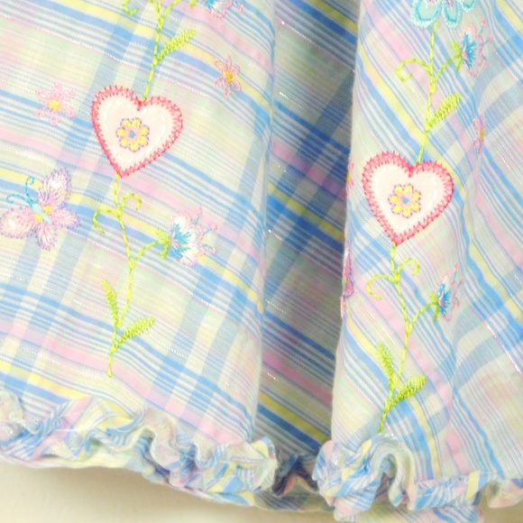 Youngland Girls Size 5 Blue Shrug Plaid Fit and Flare Dress Casual Spring NEW - Picture 5 of 6